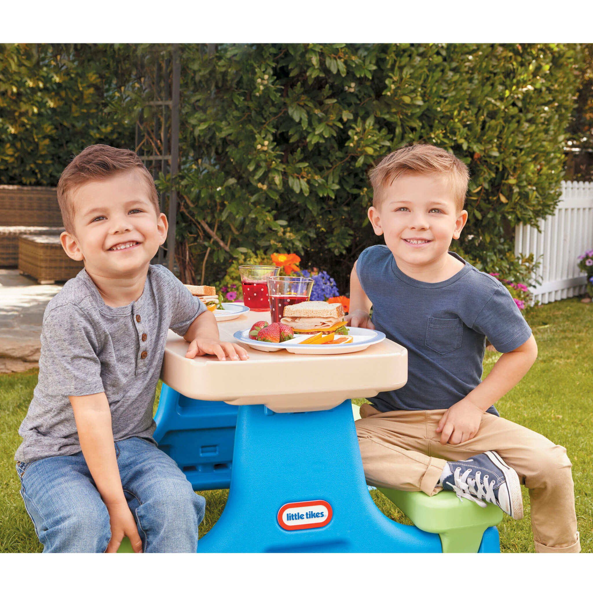 Easy Store? Jr. Play Table with Umbrella - Blue/Green - Image 4